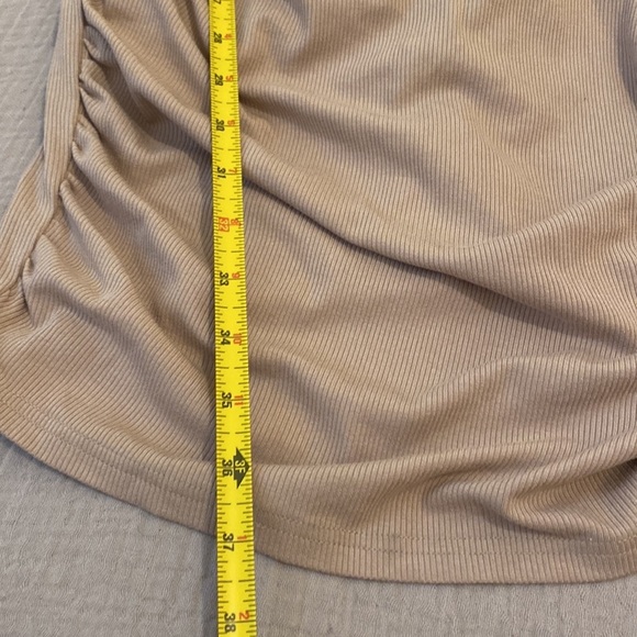 MABLE BEIGE / TAN BLACK DETAIL MINI DRESS . Size L . Very good condition - Picture 10 of 11